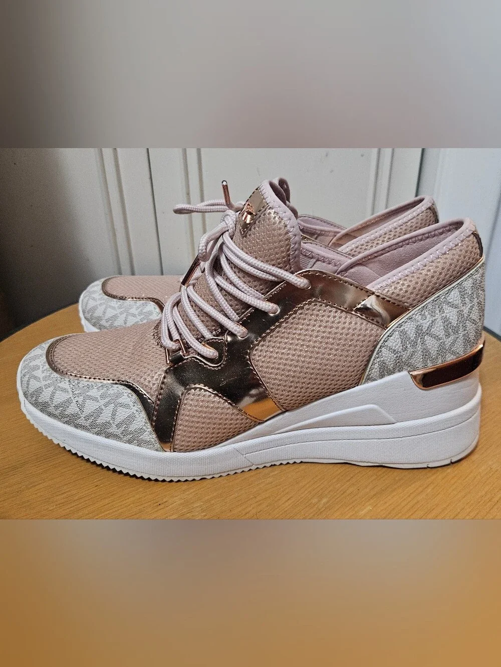 Michael Kors Pink Rose Gold Logo Accent Women's Sneakers